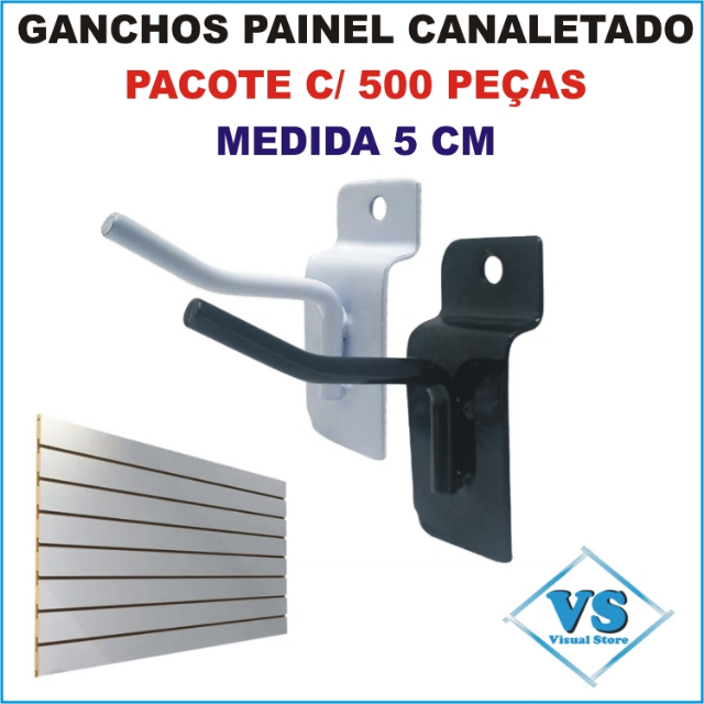 GANCHOS SIMPLES PAINEL CANALETADO PACOTE COM 500 PEAS MEDIDA 5 CM ARAME 4.76MM BRANCO OU PRETO?cache=20250711145958