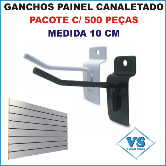 GANCHOS SIMPLES PAINEL CANALETADO PACOTE COM 500 PEAS MEDIDA 10 CM ARAME 4.76MM BRANCO OU PRETO?cache=20250711150743