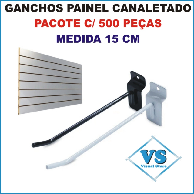 GANCHOS SIMPLES PAINEL CANALETADO PACOTE COM 500 PEAS MEDIDA 15 CM ARAME 4.76MM BRANCO OU PRETO?cache=20250711151001
