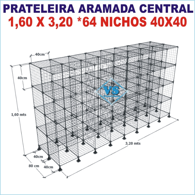 PRATELEIRA ARAMADA CENTRAL 1,60 ALT X 3,20 COMP X 80CM PROF BRANCO OU PRETO?cache=20250815135109