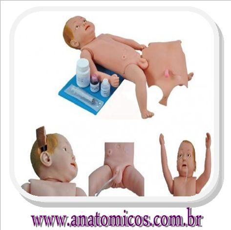 Simulador Bissexual Beb c/ rgos Internos p/ Treino de Enfermagem (Pulmo, Estmago, Intestino)