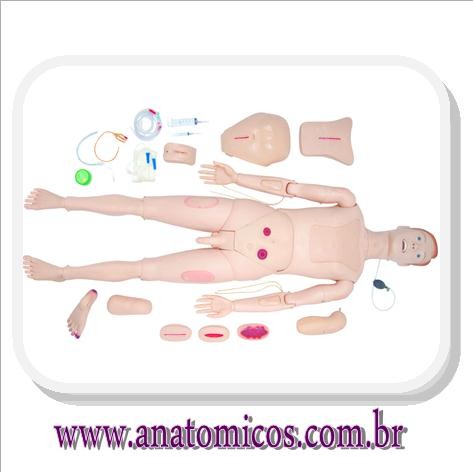 Manequim p/ Treinamento de Enfermagem c/ Cuidados de Trauma