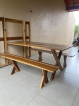 MESA DE PAREDE COM BANCOS