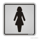 PLACA CINZA SINALIZE 12X 12 BANHEIRO FEMININO