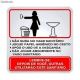 PLACA CINZA E VERMELHA SINALIZE 12X 12 BANHEIRO FEMININO