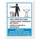 PLACA CINZA E AZUL SINALIZE 12X 12 BANHEIRO MASCULINO