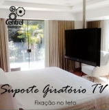 SUPORTE TV TETO S/ REGULAGEM ALT. ALUMNIO PRETO C/GIRO 360 32/55 POL 0/1MT TUBO Z3242 CENTREL USINAGENS 