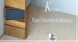 Kit Painel Giratrio Madeira TV Pivotante branco