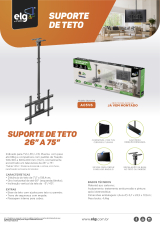 SUPORTE TV TETO COM GIRO 360 26 A 75  REGULAGEM ALTURA 71/1,58MT CM A05V6 PRETO ELG
