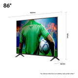 Smart TV 4K 86 LG UHD 86UA85 Processador 7 AI Ger8 4K Super Upscaling Google Cast Alexa Integrado Controle AI Smart Magic WebOS 25 Cod-01580126