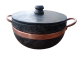 Panela em pedra sabo com ala de cobre nmero 1 curada