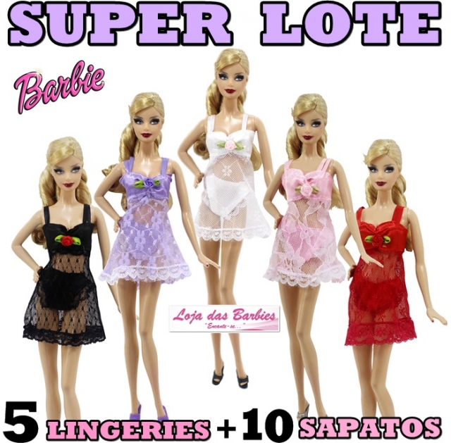 Vestido Super Luxo P/ Boneca Barbie + Sapatos Roupa Gala 07s