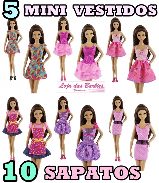 Coleção FASHION CHIC : Roupinha Para Barbie + 2 Pares De Sapatinhos #23F  #01B #05B #Ev por R$44,90
