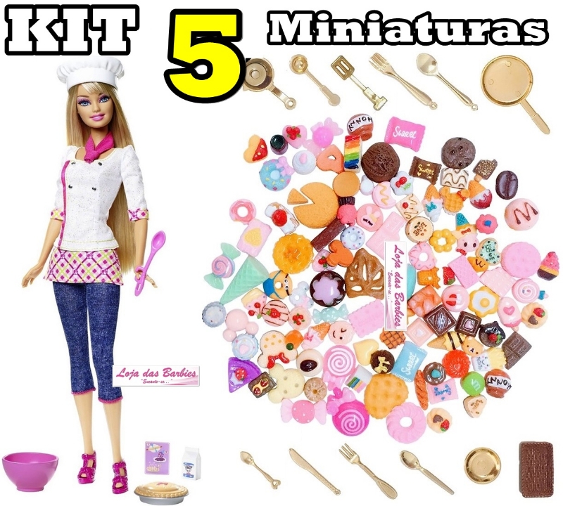 Bonecas em miniatura para Barbie, Kawaii Itens, Mini Figuras