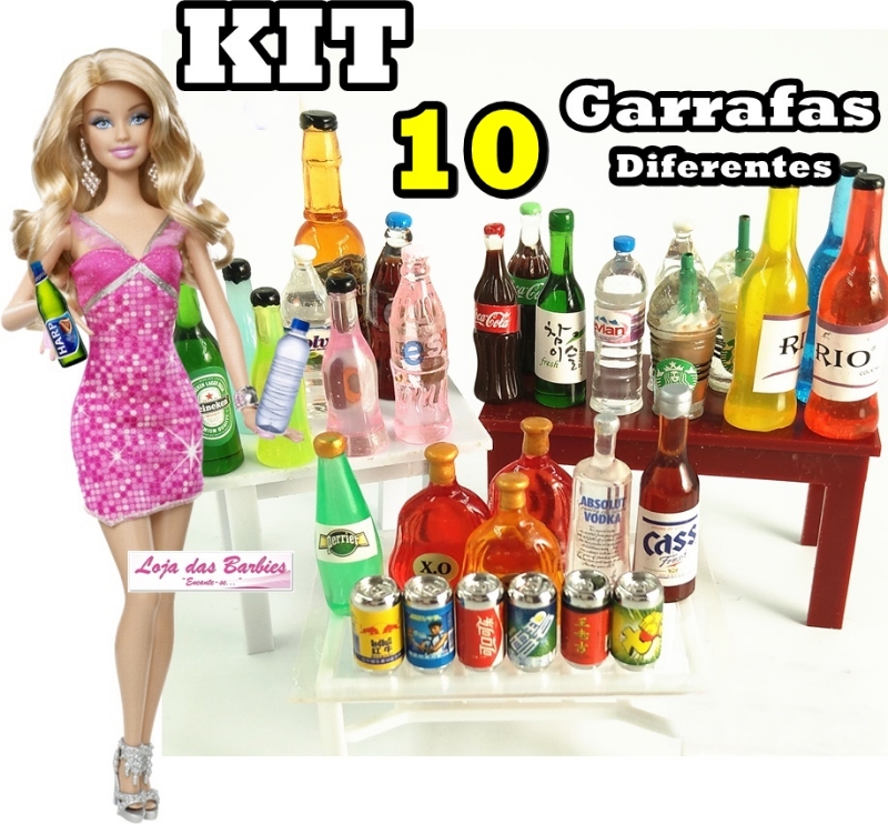 KIT COPA / COZINHA / COMIDAS / GULOSEIMAS / UTENSÍLIOS Diferentes  Miniaturas Para Barbie ! (10 Peças) por R$44,90