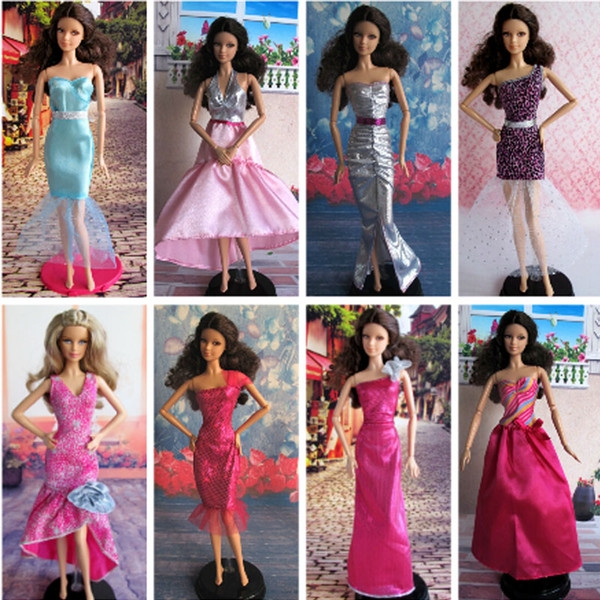 Vestido de festa para barbie, roupas fashion rosa de festa