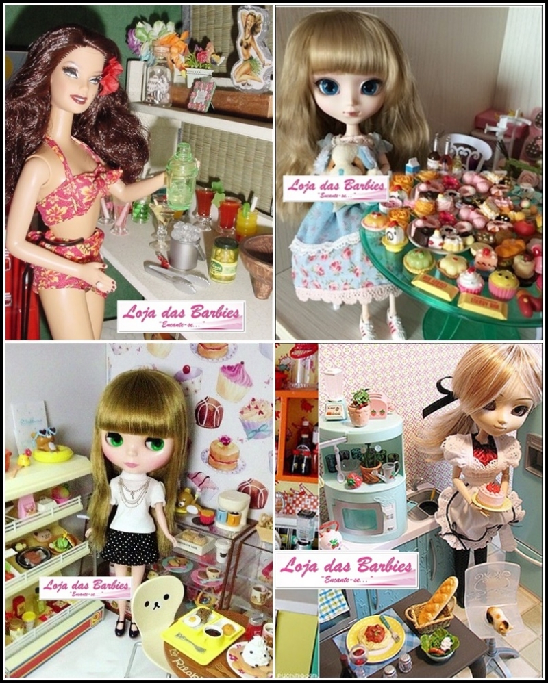 Kit Acessórios De Cozinha Para Boneca Barbie 33 Peças Miniaturas Jogo  Pratos Cumbucas Tigelas Bandejas Comida Rement