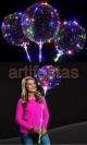 Balão Bubble na Vareta e envolto em fios de LEDS Coloridos.