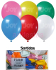Balão de látex Joy tamanho 9 redondo Cores Sortidas Pacote com 50 unidades.