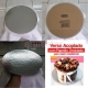 Base para Bolo Tabuleiro Redondo Laminado Cor Prata com Papelo Acoplado no Verso e Dimetro de 280mm (28cm)