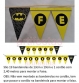 Faixa/ Varal Decorativo Feliz Aniversrio Batman Geek un