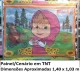 Painel/Cenrio em TNT temtica Masha e o Urso tamanho 1,40mts x 1,03 mts