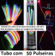 *Pulseira Neon Glow Stick, Tubo com 50 Unidades de Cores Variadas.