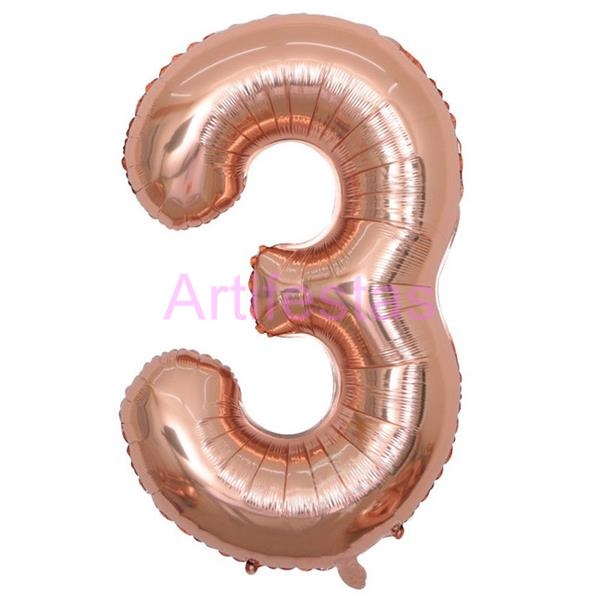 Balão Número Pequeno Rose Gold - 35cm - Partyval