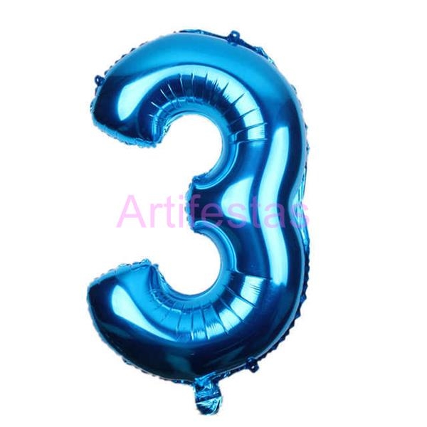 Balão Azul Tamanho 16 pol. 35/40 cm Kit 15 anos (Número 1 e Número 5). por  R$11,80