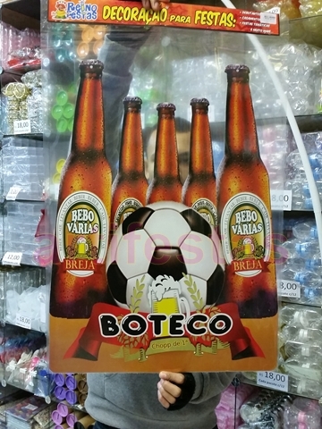 Painel Decorativo mod. Boteco Cerveja e Futebol ref. 420 em Papel  Cartonagem tam.50x70cm. por R$19,90