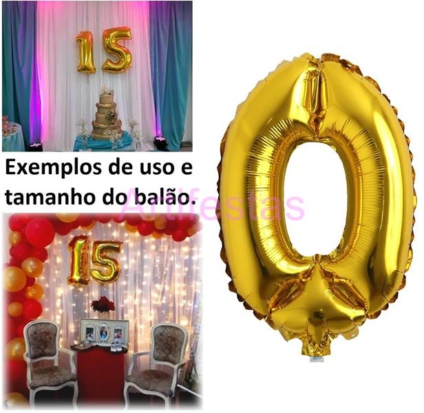 Balao Metalizado 1 Metro - Dourado - Artigos para festas,Fantasias