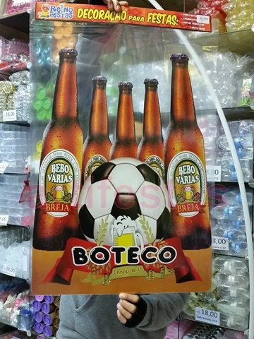 Painel Decorativo mod. Boteco Cerveja e Futebol ref. 420 em Papel  Cartonagem tam.50x70cm. por R$19,90