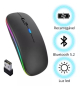 Mouse sem fio Recarregvel Bluetooth + 2.4 Ghz Luminoso AGold-MS-03