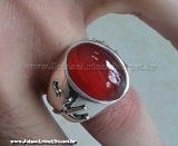 Anel Pomba Gira - Pedra Agata vermelha 