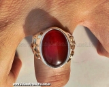 -Anel Pomba Gira - Pedra Agata vermelha- 