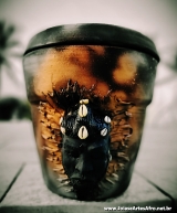 Pote ESU de barro decorado c/ GELEDE (Mascara)