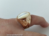 Anel de Bzio OXOSSI/OXUM prata banhado a Ouro