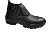Bota em Couro Preta Com Bico em  PVC Bracol CA: 26467