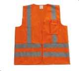 Colete Refletivo cor Laranja c/ Ziper 1 bolso