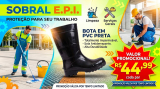 Bota em PVC cano médio solado anti derrapante 