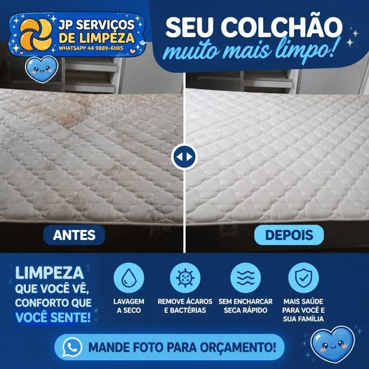  Limpeza Higienização Colchão Conjunto Habitacional Renato Ungari em Marialva