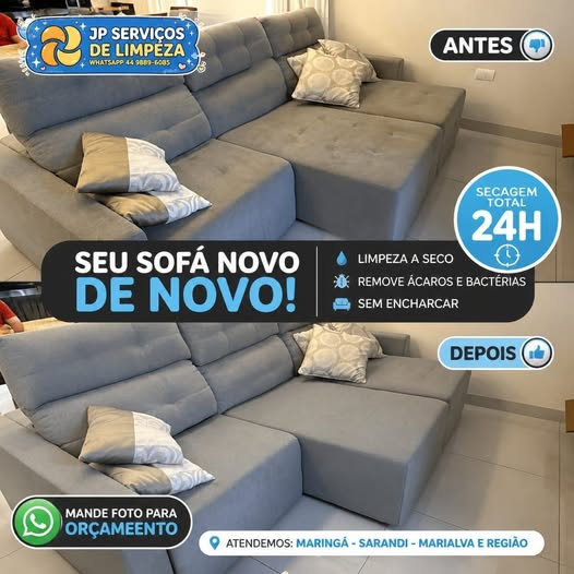  Limpeza de sofá a seco em Maringá