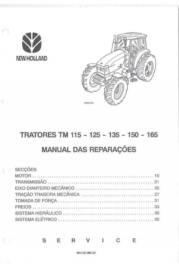 Manual de Reparação New Holland Tm 115, 125, 135, 150 e 165
