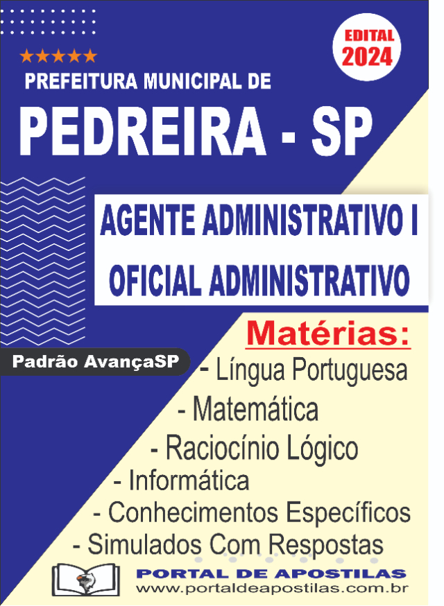 Apostila Da Prefeitura De Pedreira Agente e Oficial Administrativo