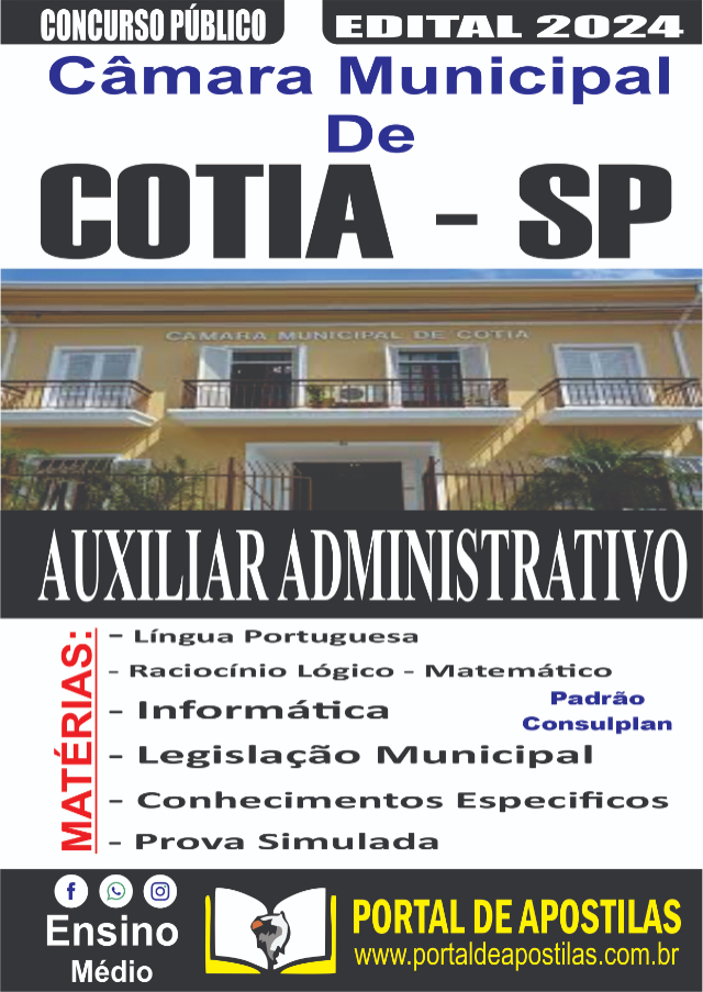 Apostila Da Cmara De Cotia Auxiliar Administrativo 