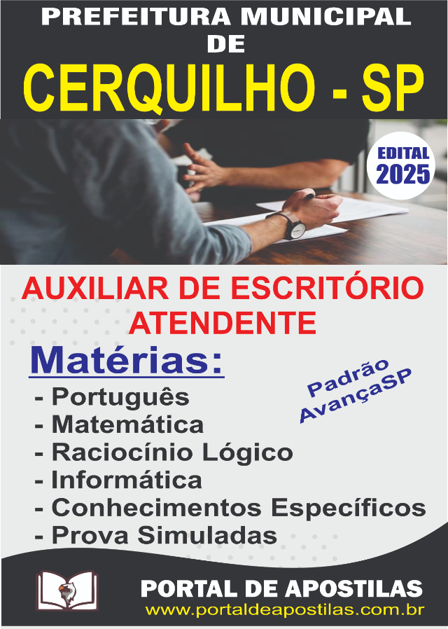 Apostila Da Prefeitura De Cerquilho Aux De Escritrio e Atendente