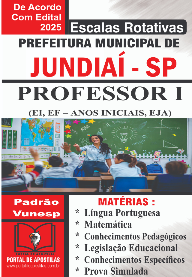 Apostila Da Prefeitura De Jundia Professor I Escala Rotativa 2025
