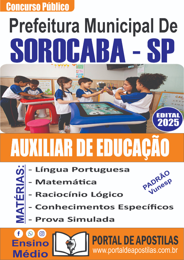 Apostila Da Prefeitura De Sorocaba Auxiliar De Educao 