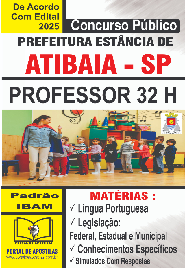 Apostila Da Prefeitura De Atibaia Professor 32 h