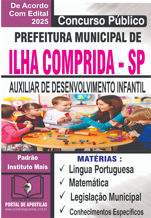 Apostila Da Prefeitura De Ilha Comprida Auxiliar Desenvolvimento Infantil